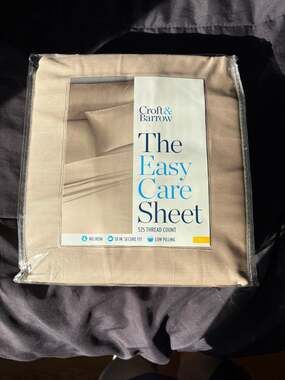 Croft & Barrow Khaki Easy Care 525TC Full Sheet Set